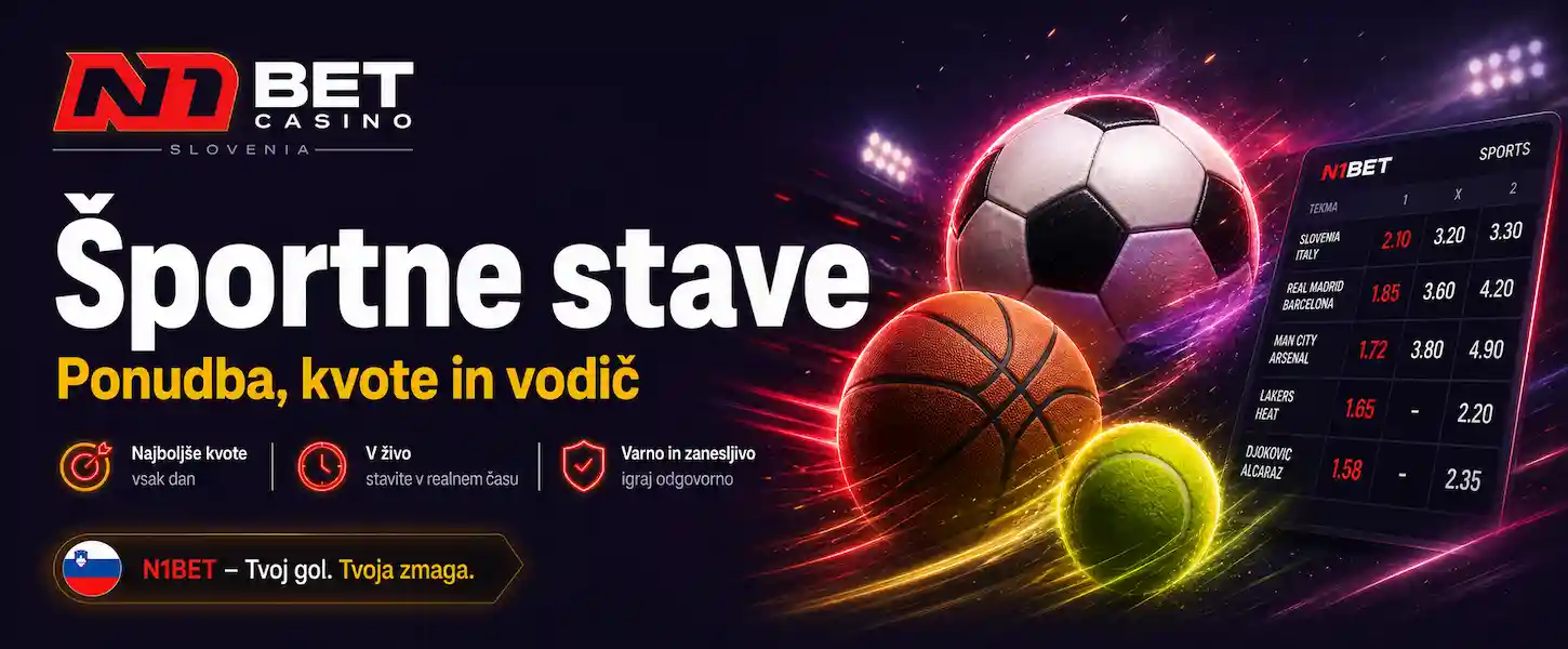 N1Bet Casino športne stave ponujajo široko ponudbo kvot in trgov za slovenske stavnike.